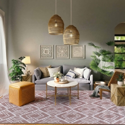 How do you style a rug in your living area?